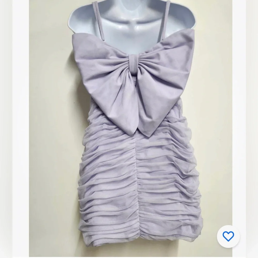 Anthropologie Hutch Ruched Tulle Bow Mini Dress Size 4.B27 - Picture 6 of 9